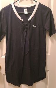 Victoria Secret Pink lace up tshirt